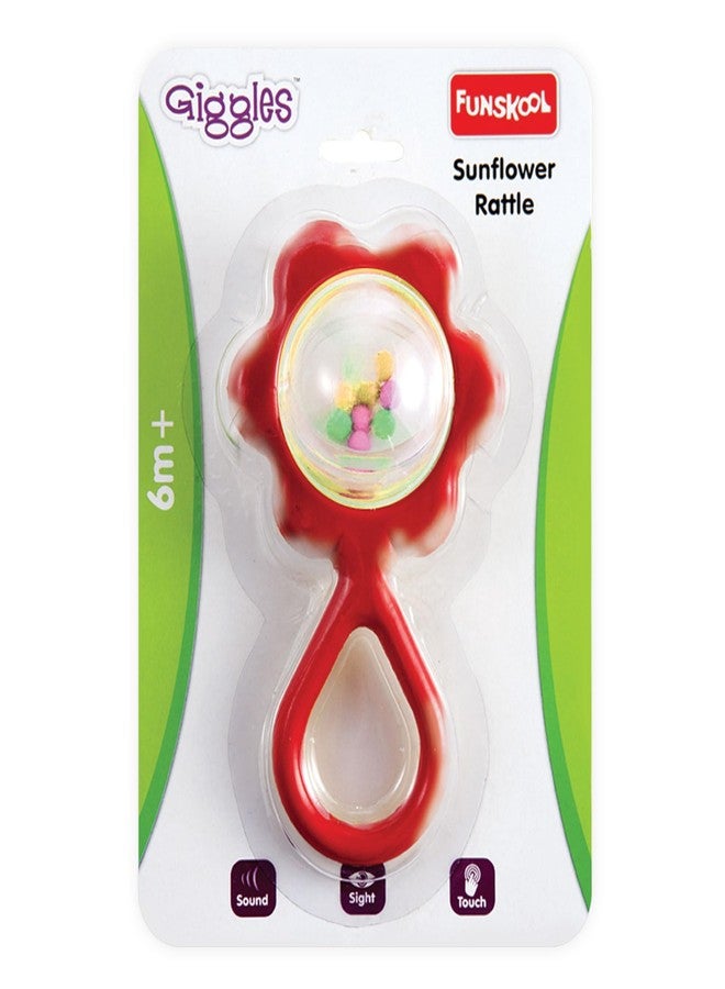 Funskool Giggles - Sunflower Rattle , Colourful rattle for New Born Baby, Stimulates Senses,Rattling sound, 6 months & above, Infant Toys - Image 2